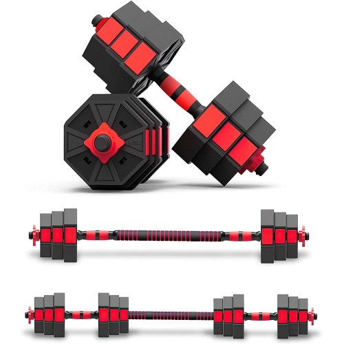 Adjustable Weights Dumbbells Set, Non-Rolling Adjustable Dumbbell Set, Octagonal, Home Gym Fitness Free Weight Set, 44/66 Lbs, Workout With Connecting Rod For Men Women